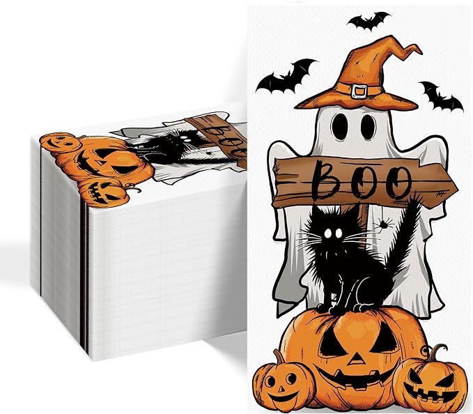 100 Pcs Halloween Ghost Paper Guest Napkins - skull toilet paper