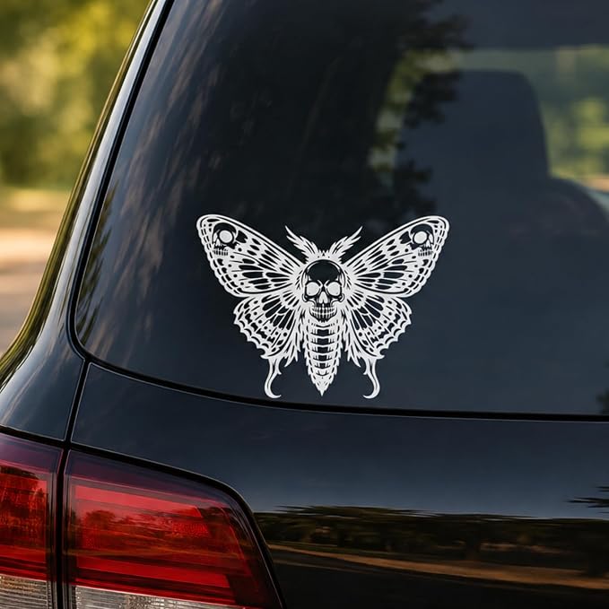 2Pcs Death Head Butterfly Halloween Car Decals Vinyl Sticker (Ver 2) - skull sticker