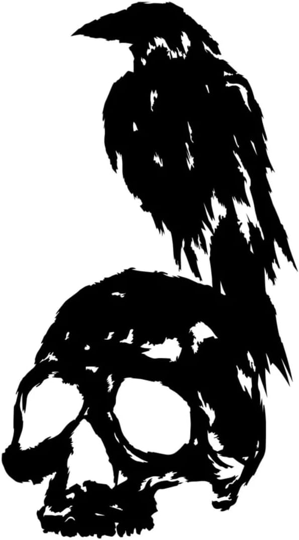 2Pcs Skull and Raven Halloween Car Decals Vinyl Window Sticker - skull sticker