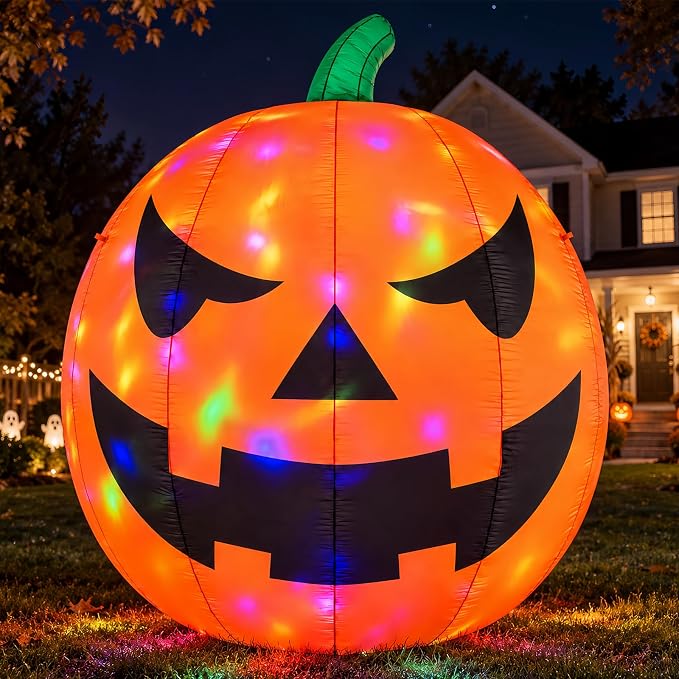 12 FT Halloween Inflatables Giant Pumpkin Outdoor Decorations - skull inflatable