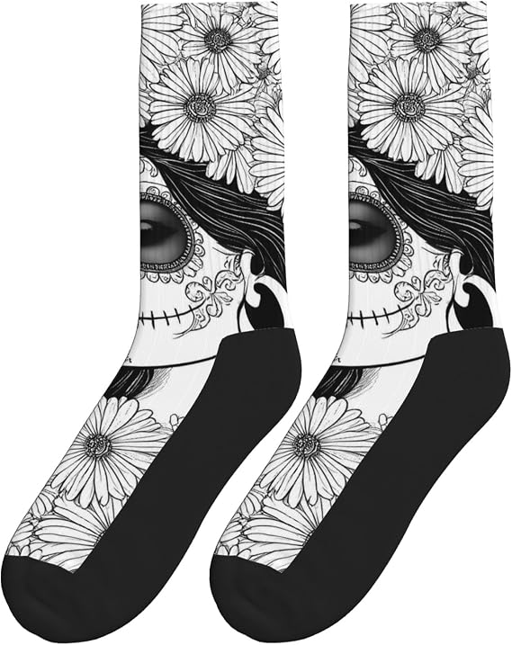 Fog Forest Print Mens Crew Socks - sugar skull costume