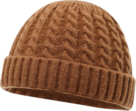 Winter Fisherman Beanie Hat for Men Women Soft Warm Twisted Knit Cuffed Cap - skull jacket