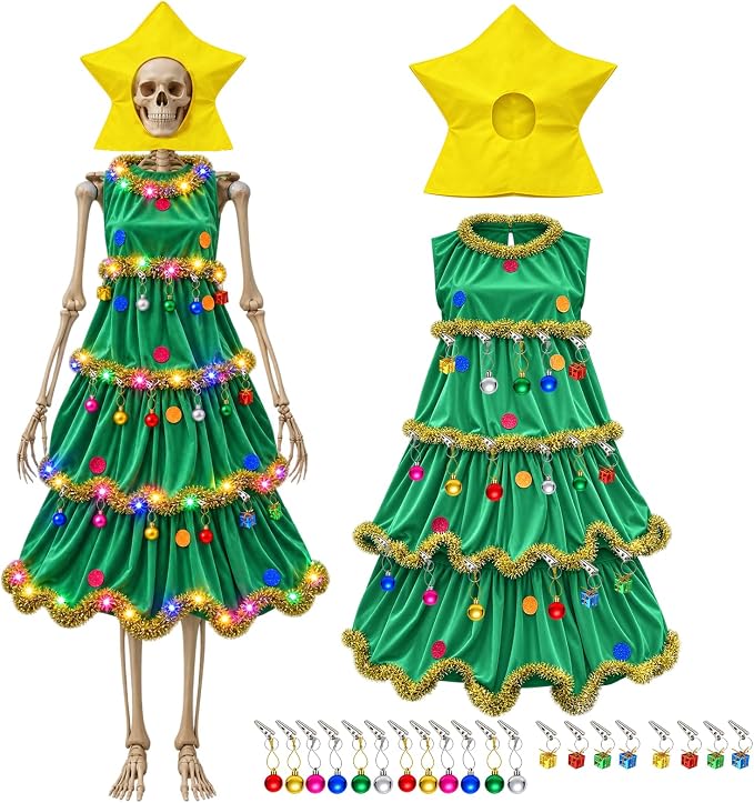 12 Ft Skeleton Christmas Tree Costume Set 12 Ft Skeleton Outfit Accessories - skeleton