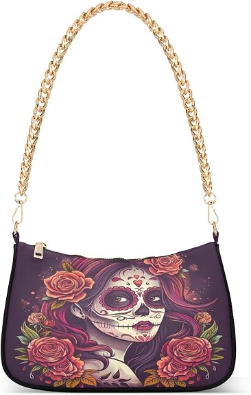 ALAZA Women's Hand Bags Beautiful Sugar Skull Girl Shoulder Bag - sugar skull handbags for sale