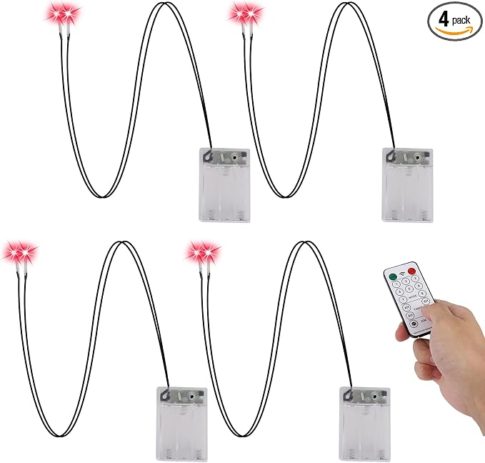 4pcs Halloween LED Glowing Eyes with Timer & Remote Control (Red) - string light