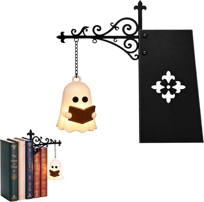 Library Ghost Bookshelf Lamp, Vintage Hanging LED Bookshelf Lights