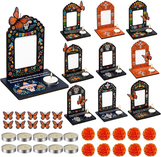 YESGIRL Dia De Los Muertos Decorations-Day of the Dead Ofrenda Altar - skull candle