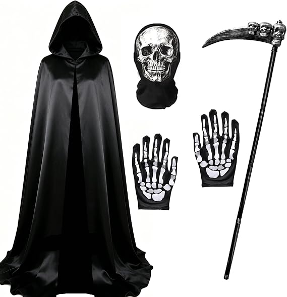 Halloween Costumes Adult Man,Grim Reaper Costume Death Costume Scary Halloween Costumes for Boys - sugar skull costume
