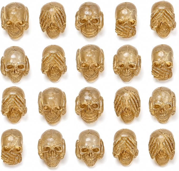 20Pcs Glow in The Dark Mini Skull Figurines Halloween Decor - skull figurine