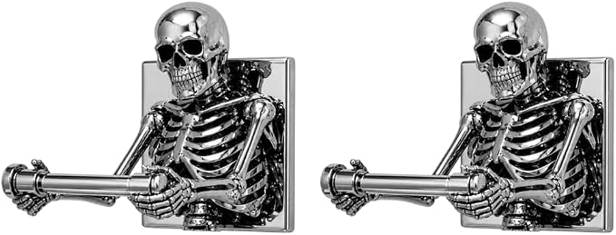 Wall-Mounted Halloween Skull Toilet Holder Skull Wall-Mounted Stand - skull toilet paper