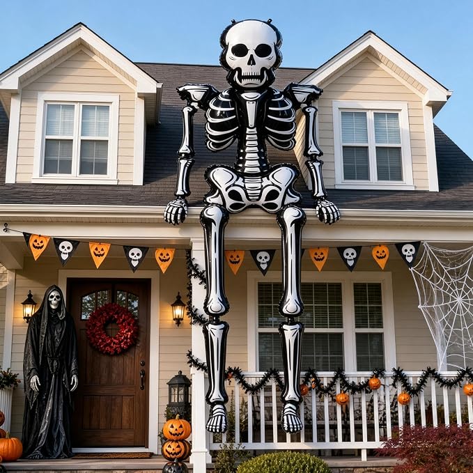 Giant Halloween Skeleton Balloons 8.4FT Large Life Size Skull Balloons - skull inflatable