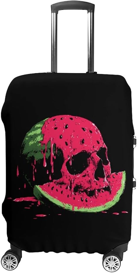 Watermelon Skull Luggage Cover Fits 19-32 Inch S - skull suitcase