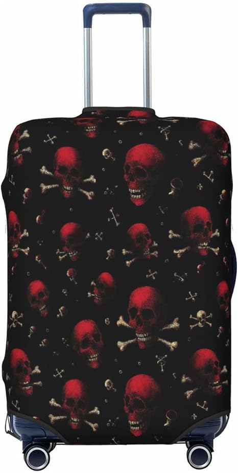 Travel Luggage Cover-Pirate Skulls - skull suitcase