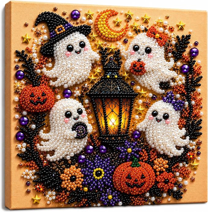 Diamond and Pearl Art Kits for Adults, Halloween Decorations, Framed Decor - skull wall art