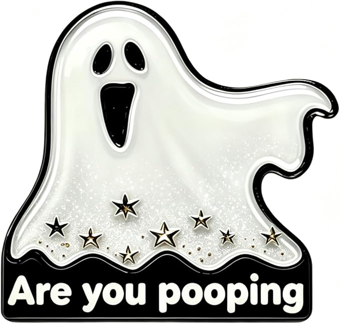 Ghost Halloween Bathroom Decor Sign, Cute Halloween Restroom Ghost Gifts - skull toilet paper