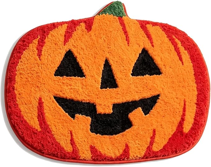 Halloween Pumpkin Bathroom Rug, 20×32 Inch Bath Door Mat