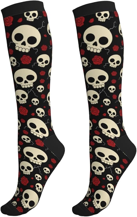 Halloween Pumpkin Ghost Compression Socks 15-20 Mmhg - sugar skull costume