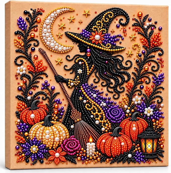 Pearl and Diamond Art Kits for Adults, Halloween Decor, Framed Decorations - skull wall art