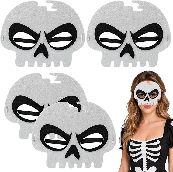 Skull Mask, Skeleton Face Mask for Halloween Cosplay Costume, Felt Mask - sugar skull costume