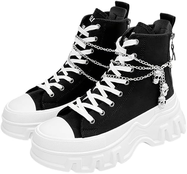 Men's Boots, High-Top Sneakers with Thick Soles - sugar skull boots