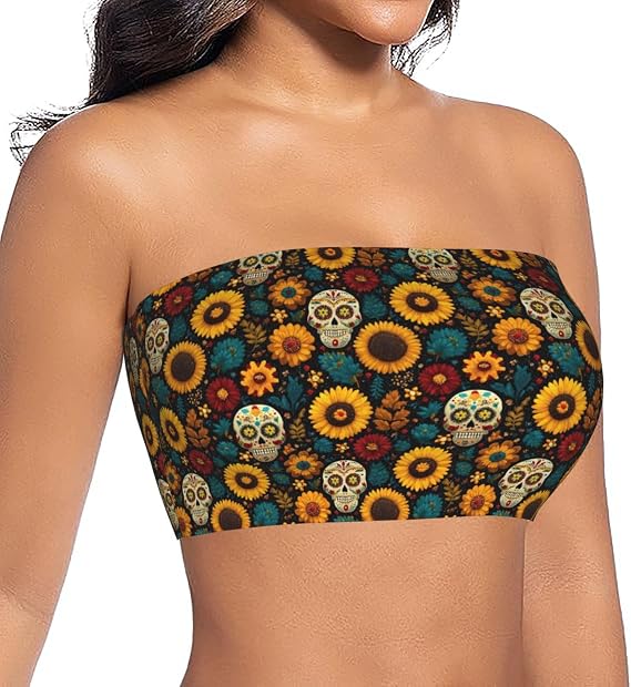 Tube Tops Strapless Summer Going Out Top-Sugar Skull - skull leggings