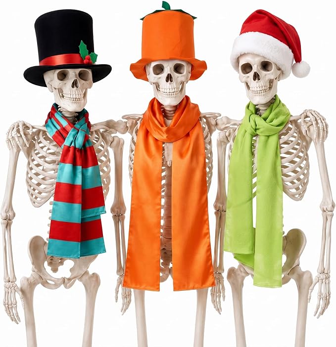 6 Pcs 12 ft Skeleton Outfits Skeleton Clothes Accessories for Halloween - skeleton