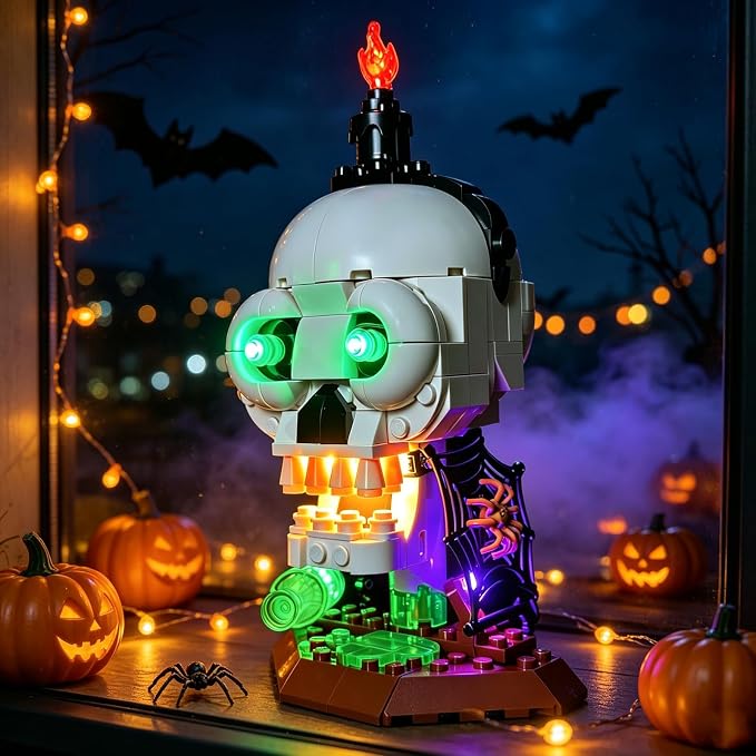 LED Light kit Compatible with Lego 40883 Halloween Skull Candle - skull candle