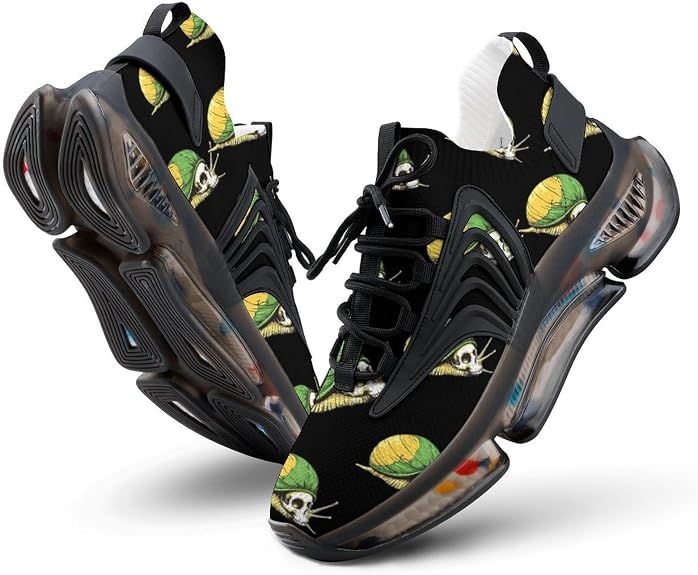 Snail Skull Sneakers for Women Lightweight - sugar skull boots