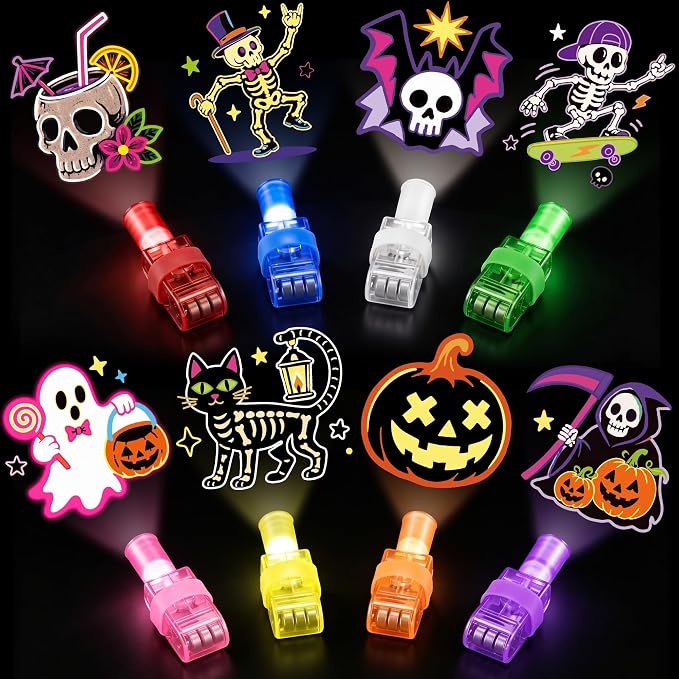 Halloween Skeleton LED Finger Lights Bulk 40 Pack, Party Favors