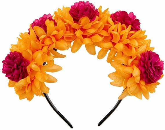 Flower Crown Headband for Dia de los muertos Halloween Party Costume - skull headband