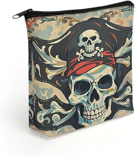 Pirate Flag Skull Makeup Bag Cosmetic Bags Toiletry Bag - skull suitcase