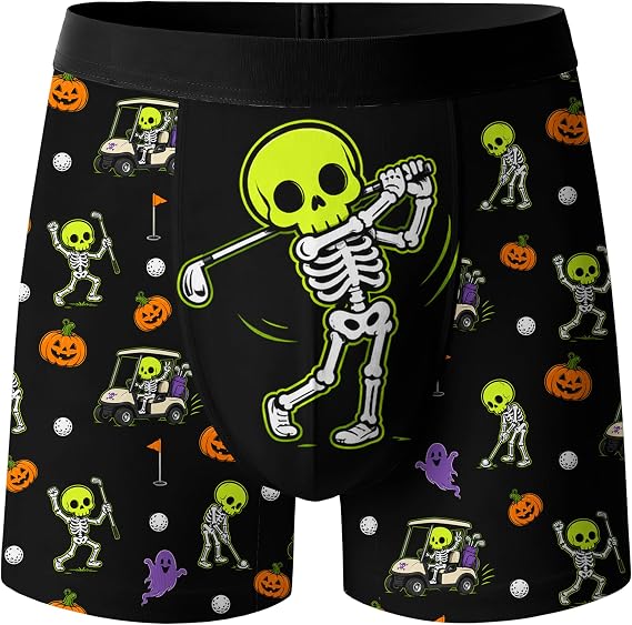 MEDTOGS Funny Boxer Briefs for Men Breathable Underwear for Men Flyless - skull swimsuit