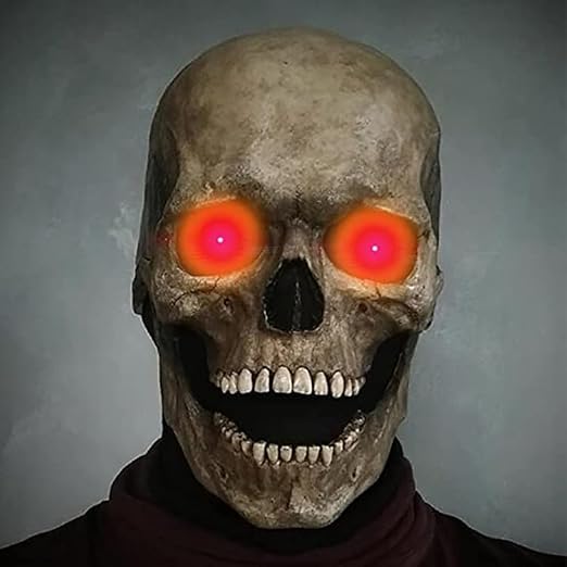 Full Head Skull Mask with Moving Jaw, Skeleton Mask for Adult Scary Halloween Cosplay Costume Horror Party Prop - sugar skull costume