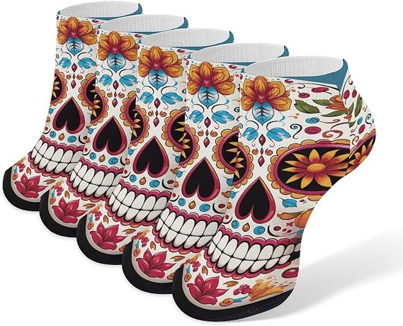 Sugar Skull Casual Non Slip Ankle Sock for Men Women - sugar skull costume