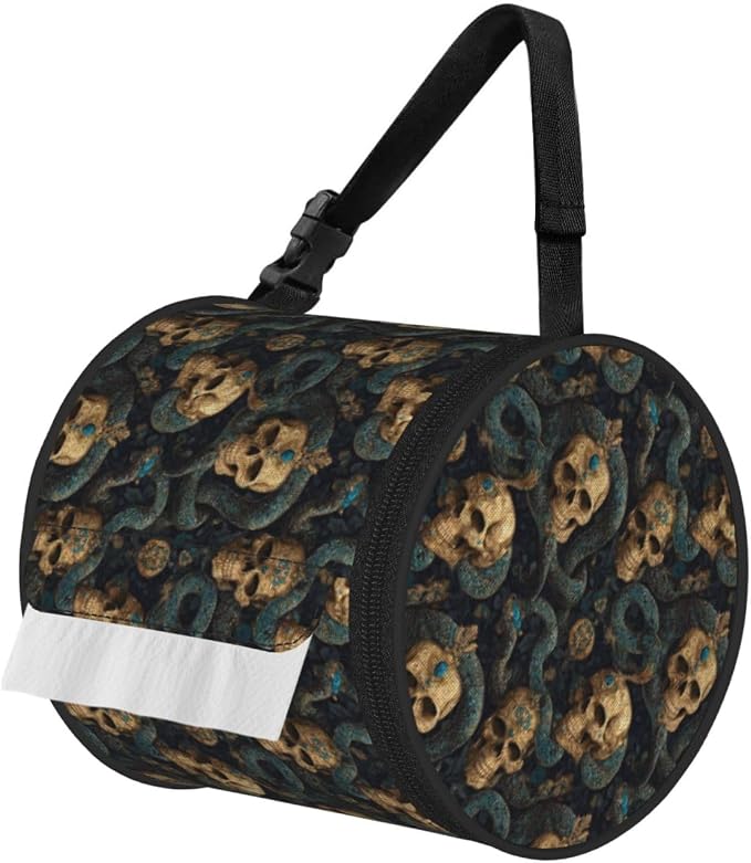 Hanging Toilet Paper Holder-Skulls Snakes - skull toilet paper
