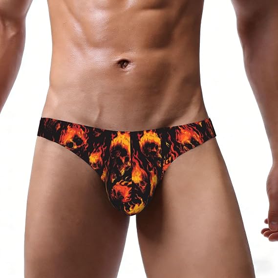 Mens Bikini Underwear-Skulls By Flames - skull swimsuit