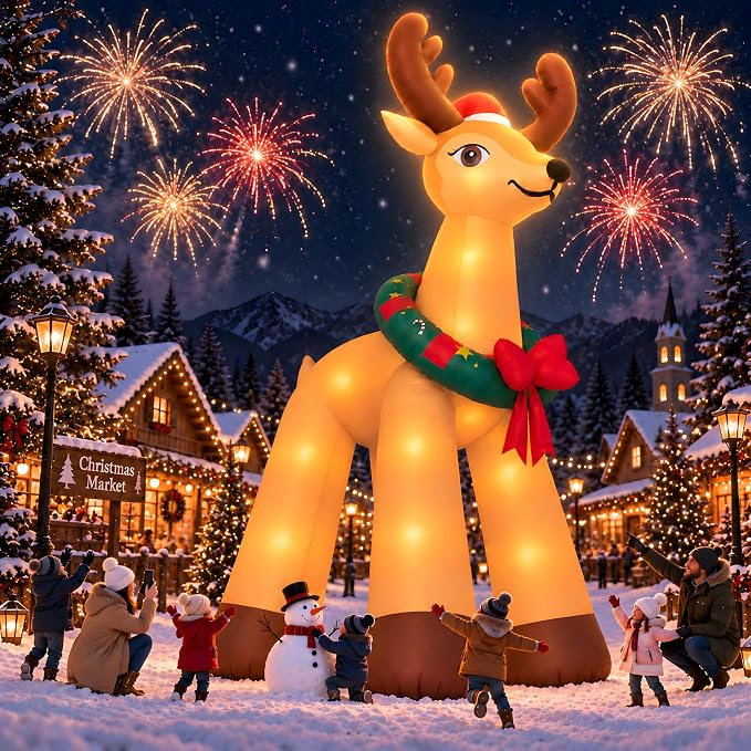 20ft Colossal Christmas Inflatables, Xmas Inflatable Outdoor Decorations