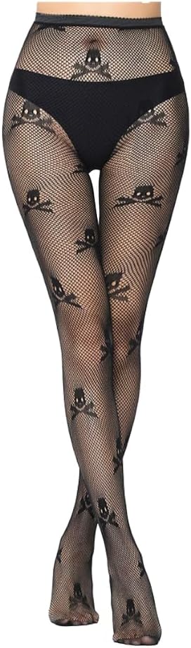 Women's Patterned Tights Stockings Pantyhose Skull Style - sugar skull costume