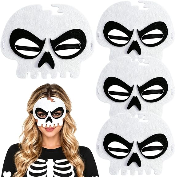 Halloween Skeleton Mask for Adults, Felt Skull Masks for Men Women Cosplay - sugar skull dress