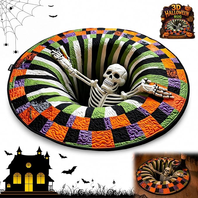 3D Halloween Rugs, 3D Rugs Optical Illusion Halloween (60cm/23.62inch)