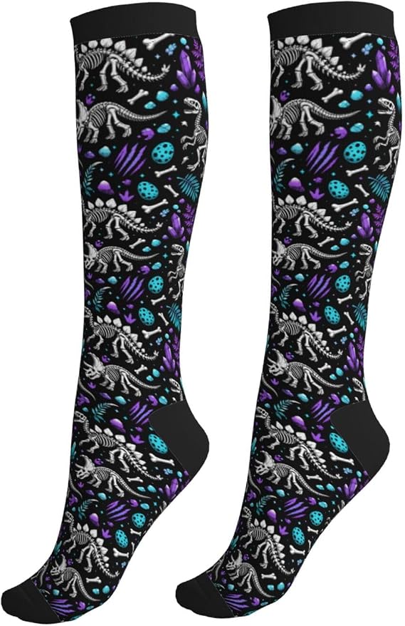 Compression Socks Knee High Support Socks for Travel Running - sugar skull costume
