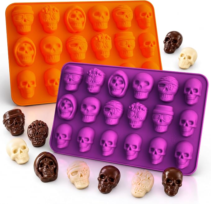 Skull Halloween Silicone Mold for Chocolate, Candy & Cupcake Decorations - skull ashtray