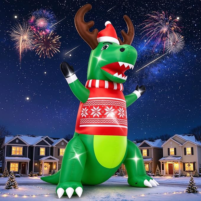 20FT Christmas Inflatables Outdoor Giant Dinosaur Blow Up Yard Decoration - skull inflatable