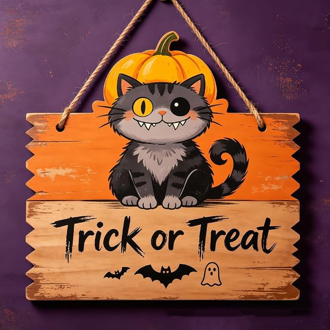 Halloween Door Sign Decor Large Size Pumpkin Skeleton Wooden Wreath - skull wreath