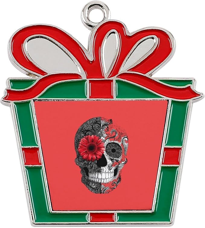 Floral Sugar Skull Halloween Decor Alloy Xmas Ornaments Trapezoid - skull inflatable