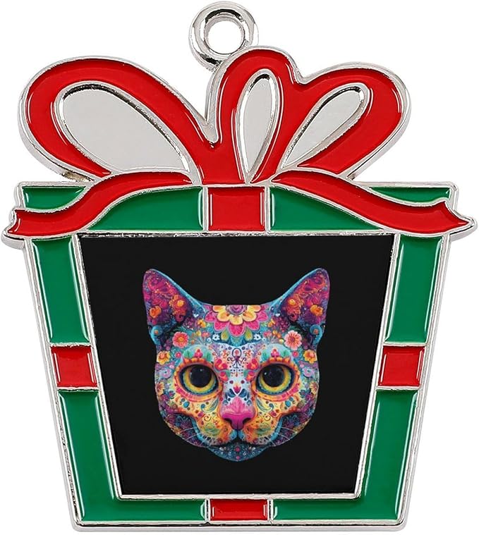 Sugar Skull Cat Face Halloween Decor Alloy Xmas Ornaments Trapezoid - skull inflatable