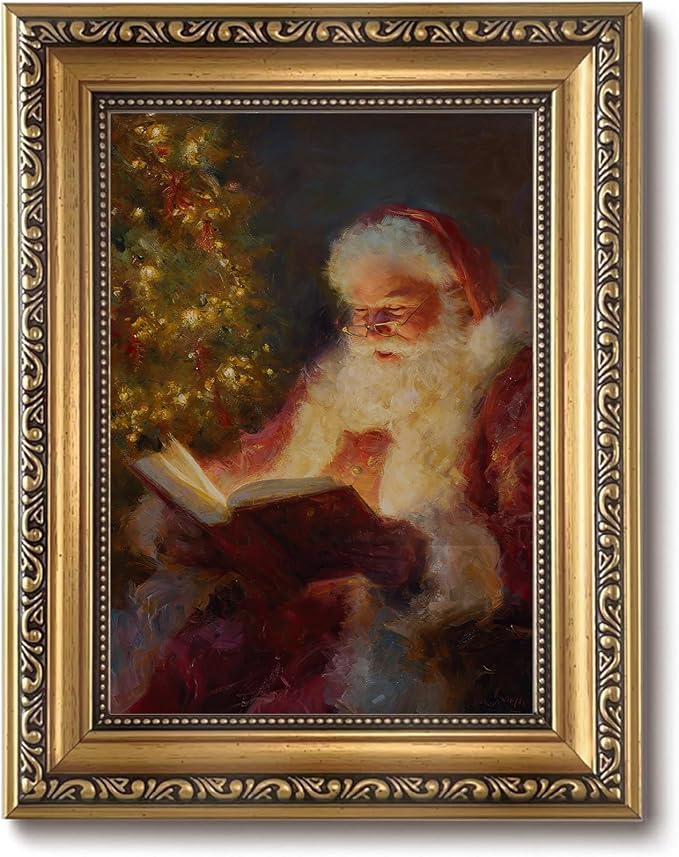 Christmas Santa Canvas Wall Art,Vintage Framed Christmas Wall Art Prints - skull wall art