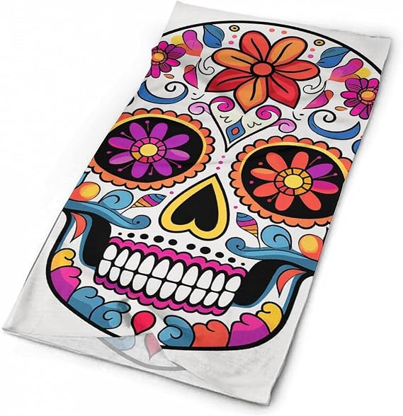 Sugar Skull Breathable Neck Gaiter, Cooling Face Mask - skull headband
