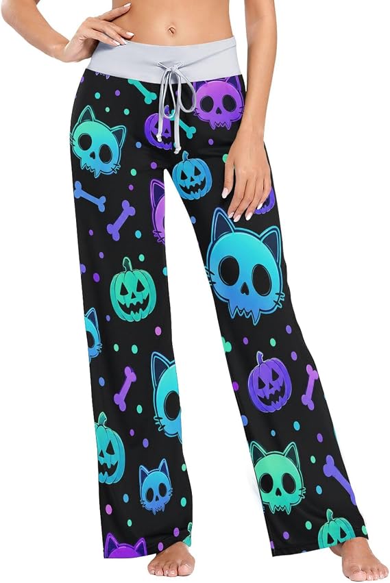 Women's Pajama Pants Lounge Pajama Bottoms - skull pajamas