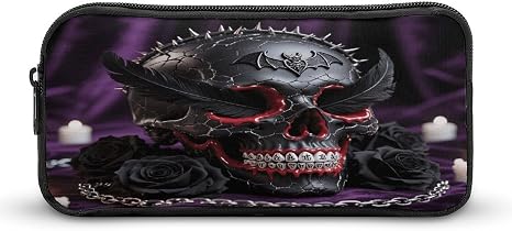Sugar Skulls Large Pencil Case Pouch Big Capacity for Office - skull sticker